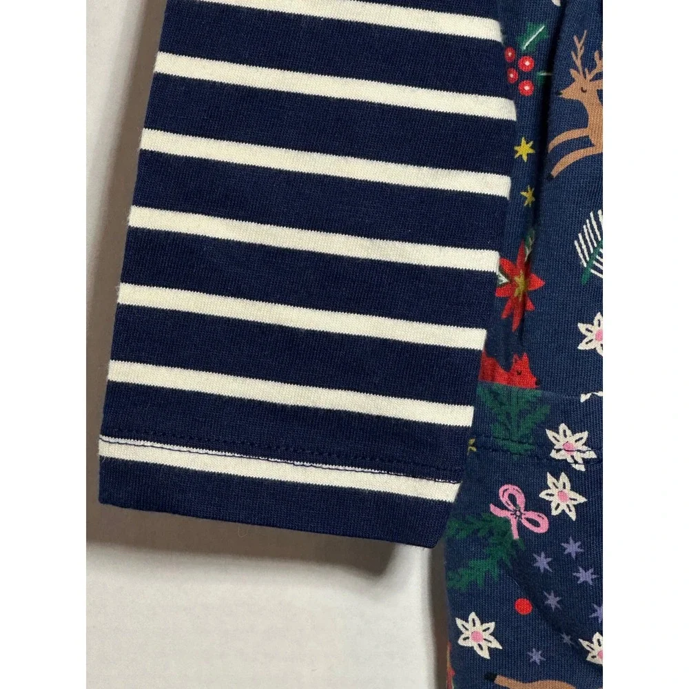 Hanna Andersson Kids Long Sleeve Striped Christmas Dress Size 5 Tunic
